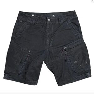 G-Star RAW Mens premium Arris Relaxed Black Cargo Shorts 34